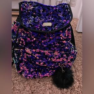 sparkly justice drawstring backpack